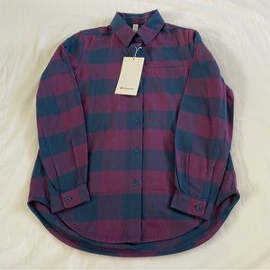 Lululemon Full Day Ahead Shirt *Flannel RPNG Revive Plaid Purple Blue Size 2